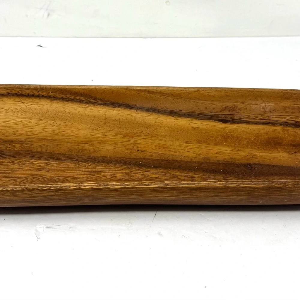 Crate & Barrel Tondo Oval Acacia Wood Serving Platter Trough 16.5